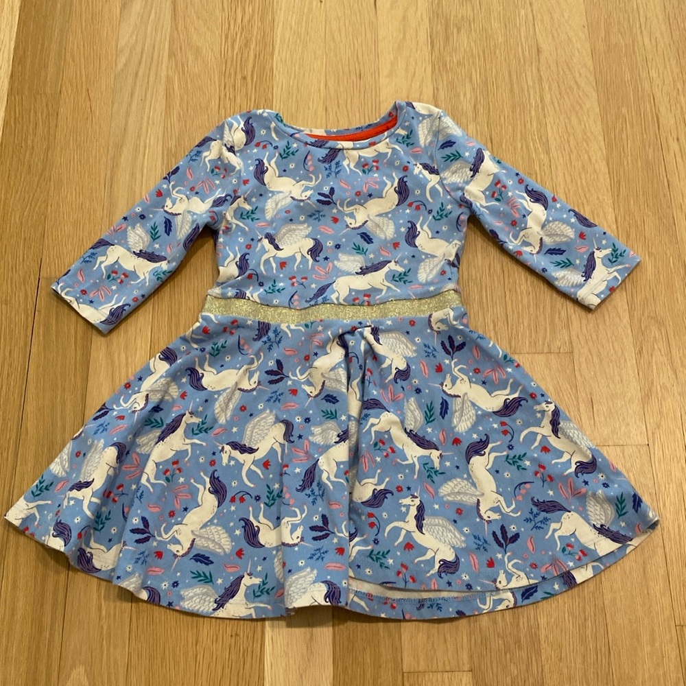 Mini Boden unicorn dress size 2-3